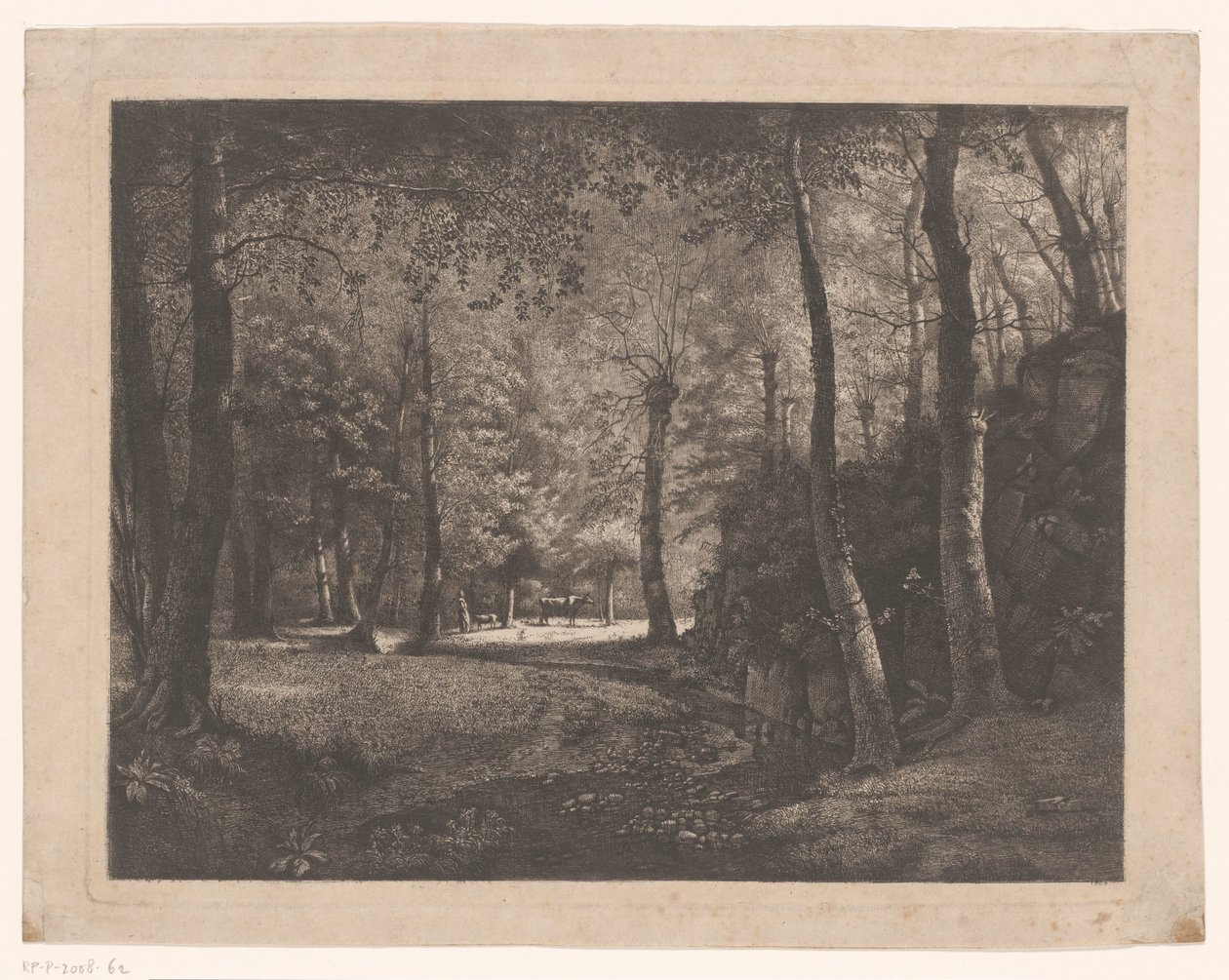 Hirtin im Wald von Rochecardon von Jean Michel Grobon