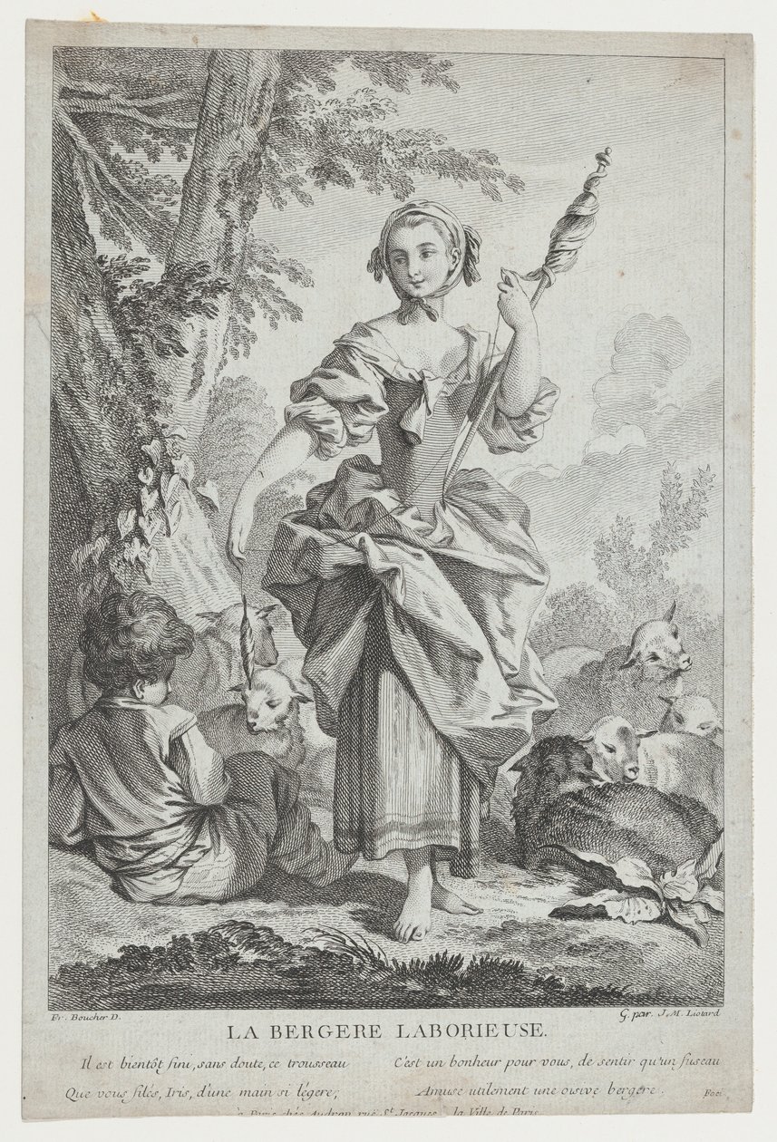 La Bergère Laborieuse, 18. Jahrhundert von Jean Michel Liotard