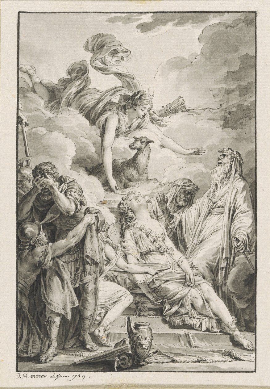 Das Opfer der Iphigenie von Jean Michel Moreau