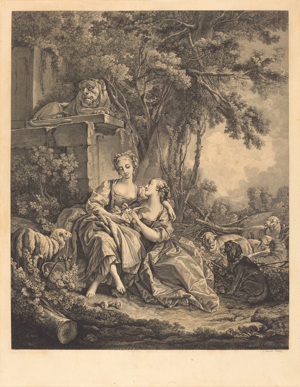 Die zwei Vertrauten von Jean Ouvrier after François Boucher
