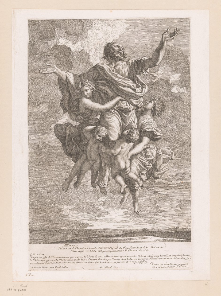Paulus von Engeln in den Himmel getragen von Jean Pesne