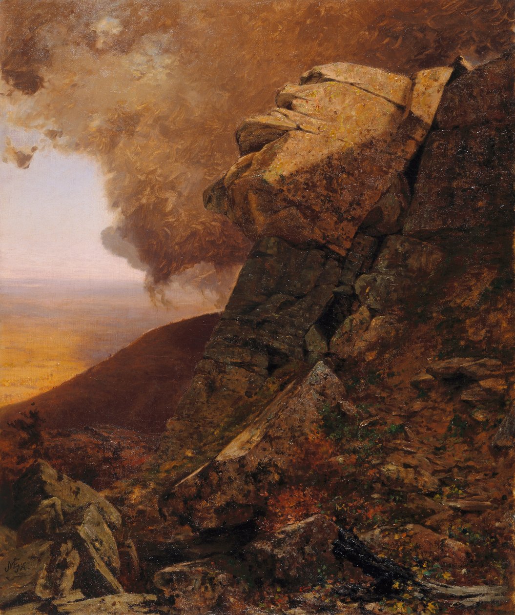 Eine Klippe in den Katskills von Jervis McEntee