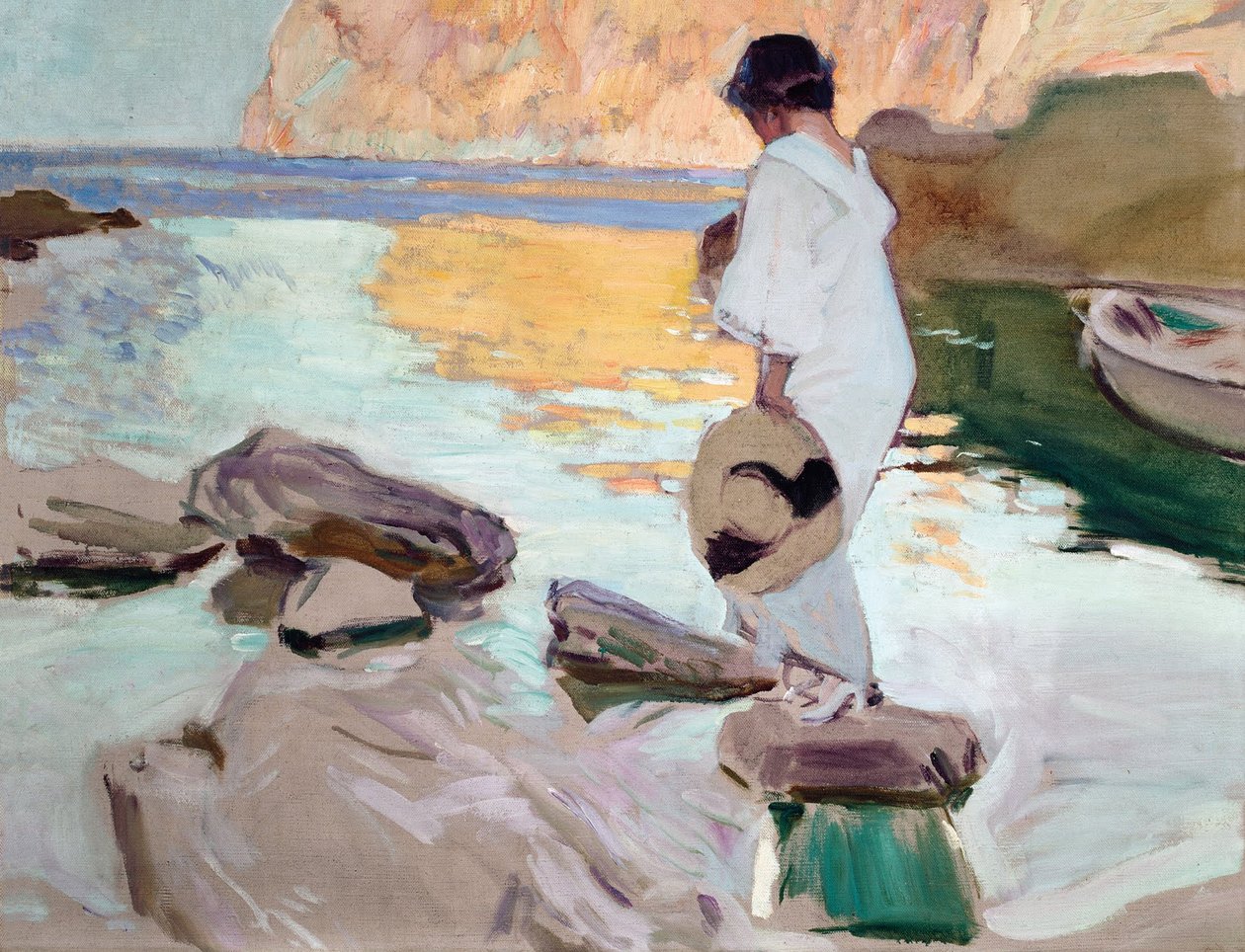 Elena an der Cala de San Vicente von Joaquín Sorolla