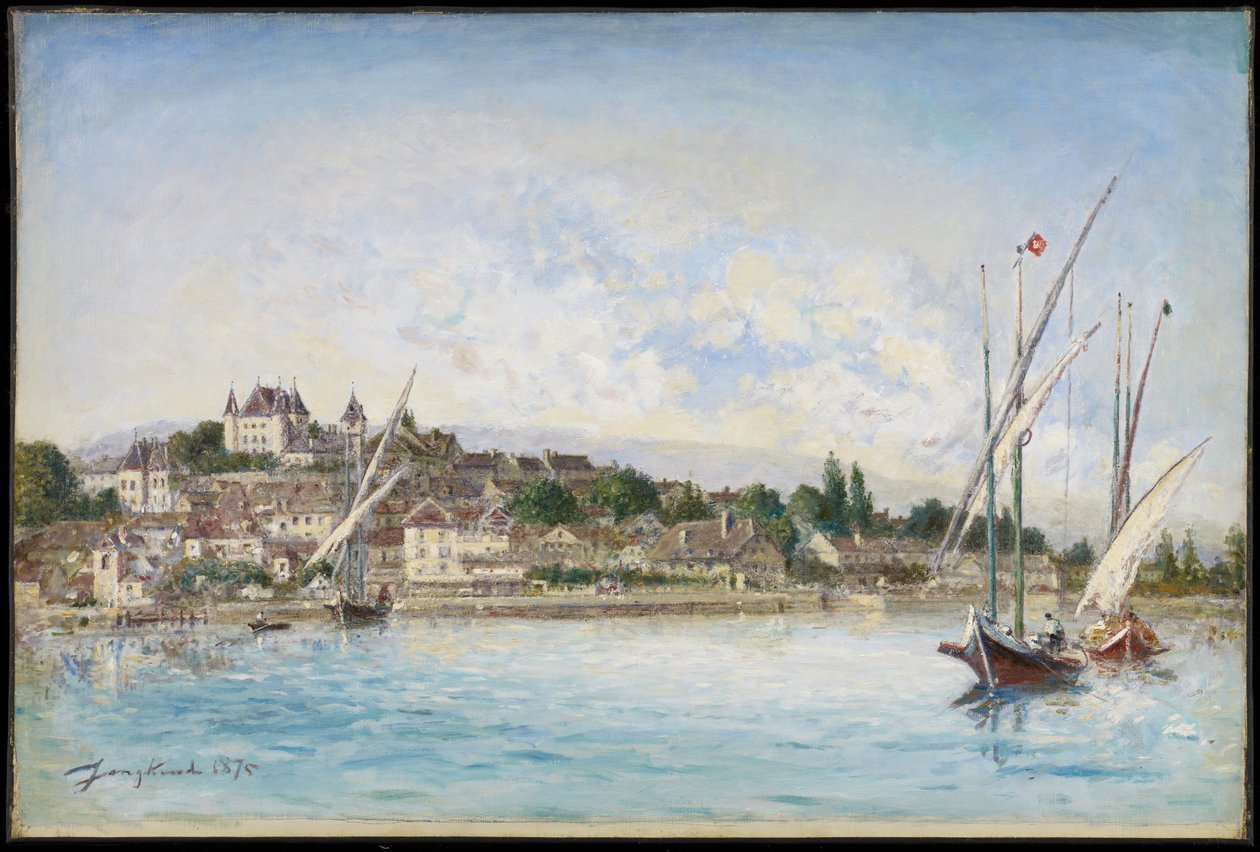Landschaft vom Genfersee nach Nyon, 1875 von Johan Barthold Jongkind
