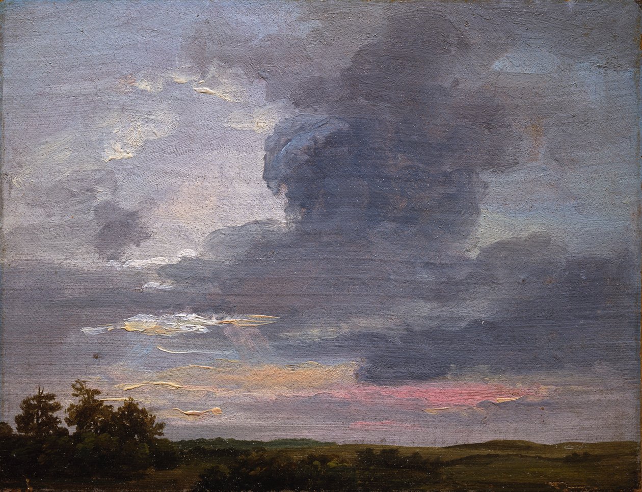 Wolkenstudie über flacher Landschaft von Johan Christian Dahl
