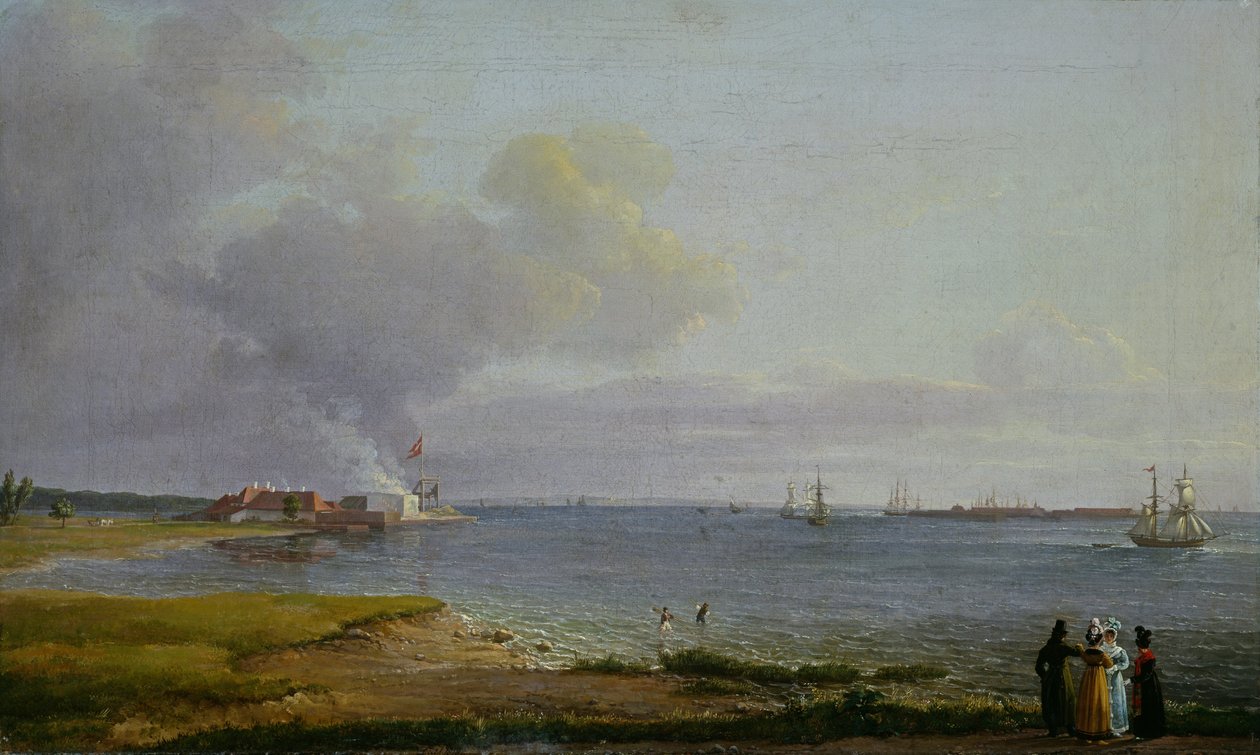 Blick über den Öresund bei den Kalkwerken von Johan Christian Dahl