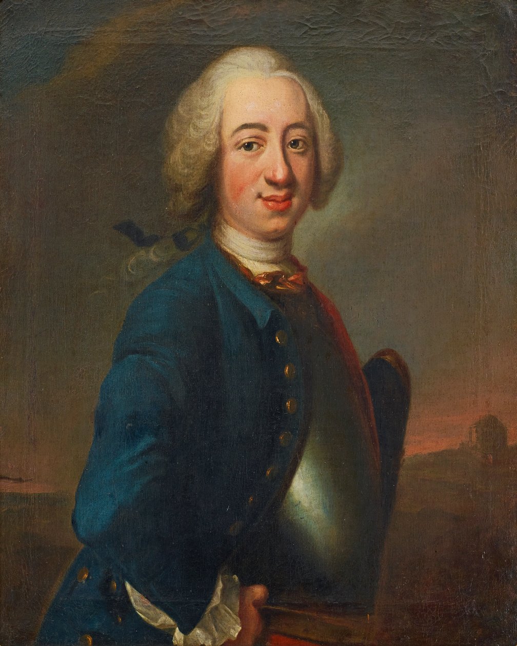 Johan Henrik Scheffel (1690-1781). Porträt eines jungen Offiziers von Johan Henrik Scheffel
