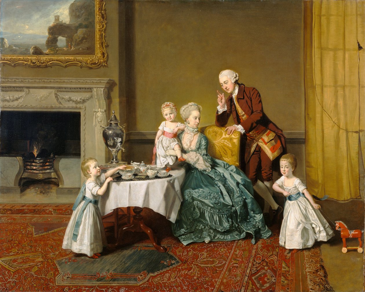 John, Vierzehnter Lord Willoughby de Broke, und seine Familie von Johan Joseph Zoffany