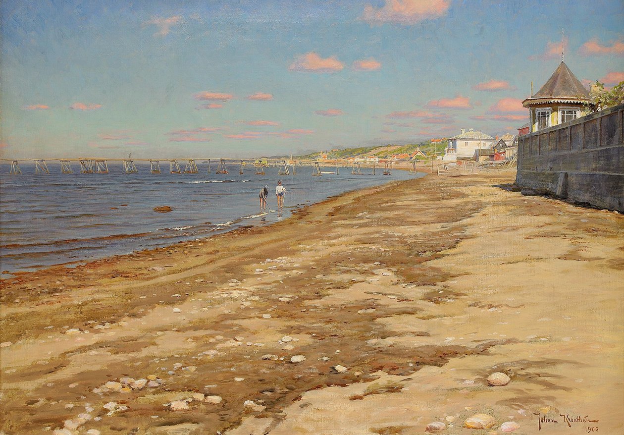 Strand mit badenden Jungen von Johan Fredrik Krouthen