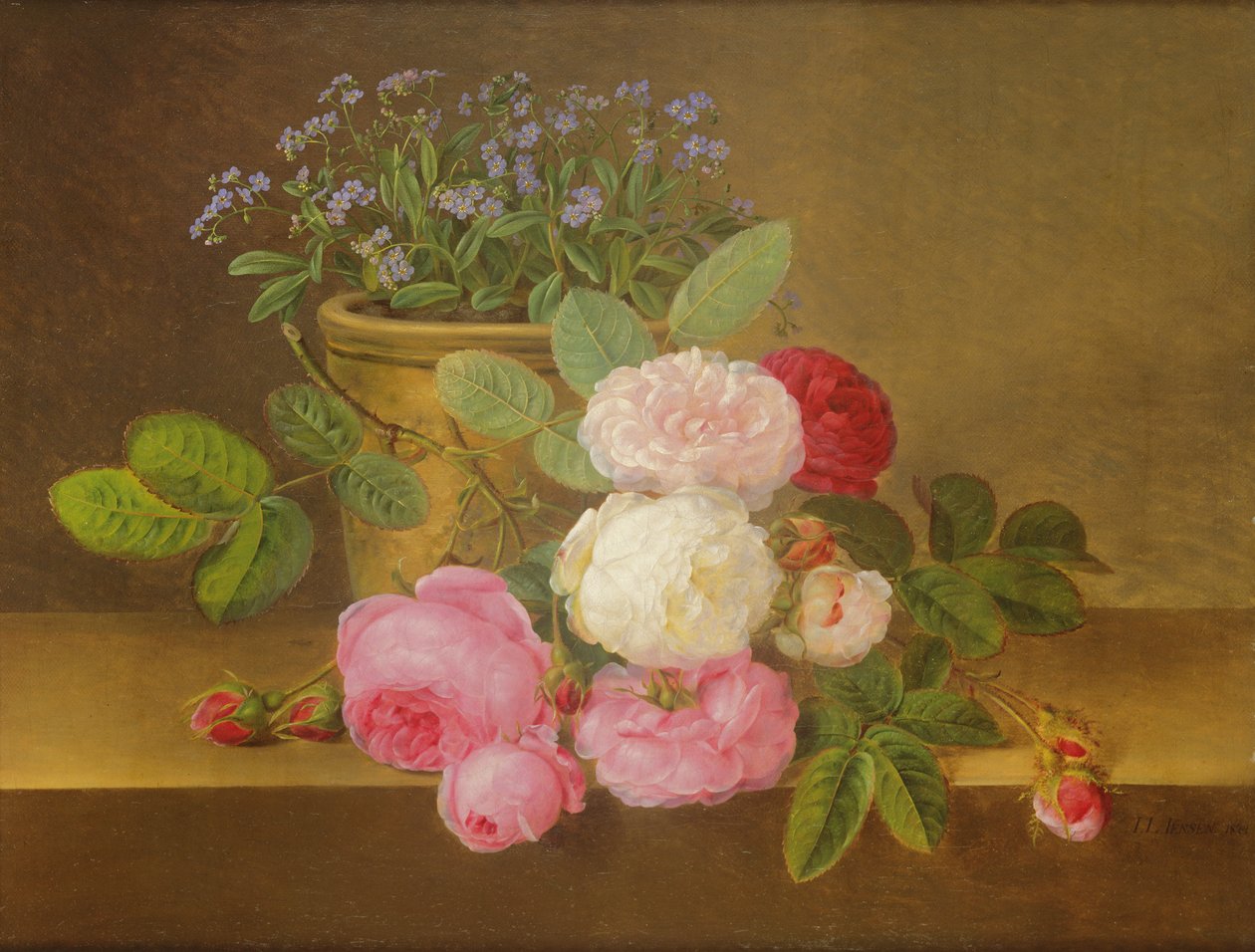 Stillleben mit Blumen von Johan Laurents Jensen