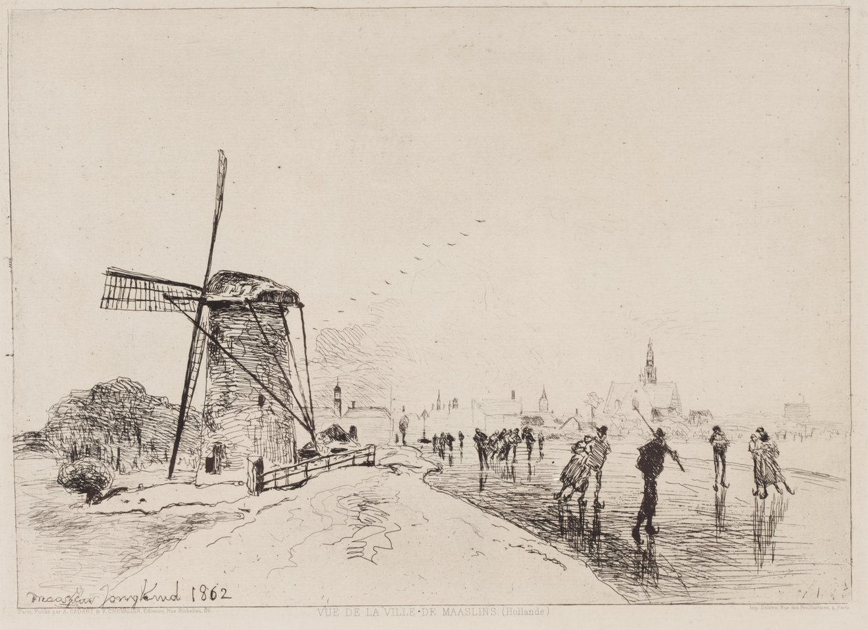 Blick auf die Stadt Maaslins von Johan Barthold Jongkind