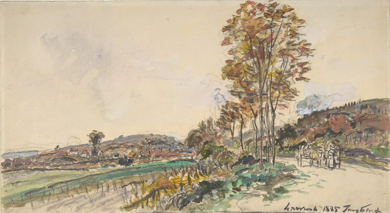 Straße bei La Côte-Saint-André, 1885 von Johan Barthold Jongkind
