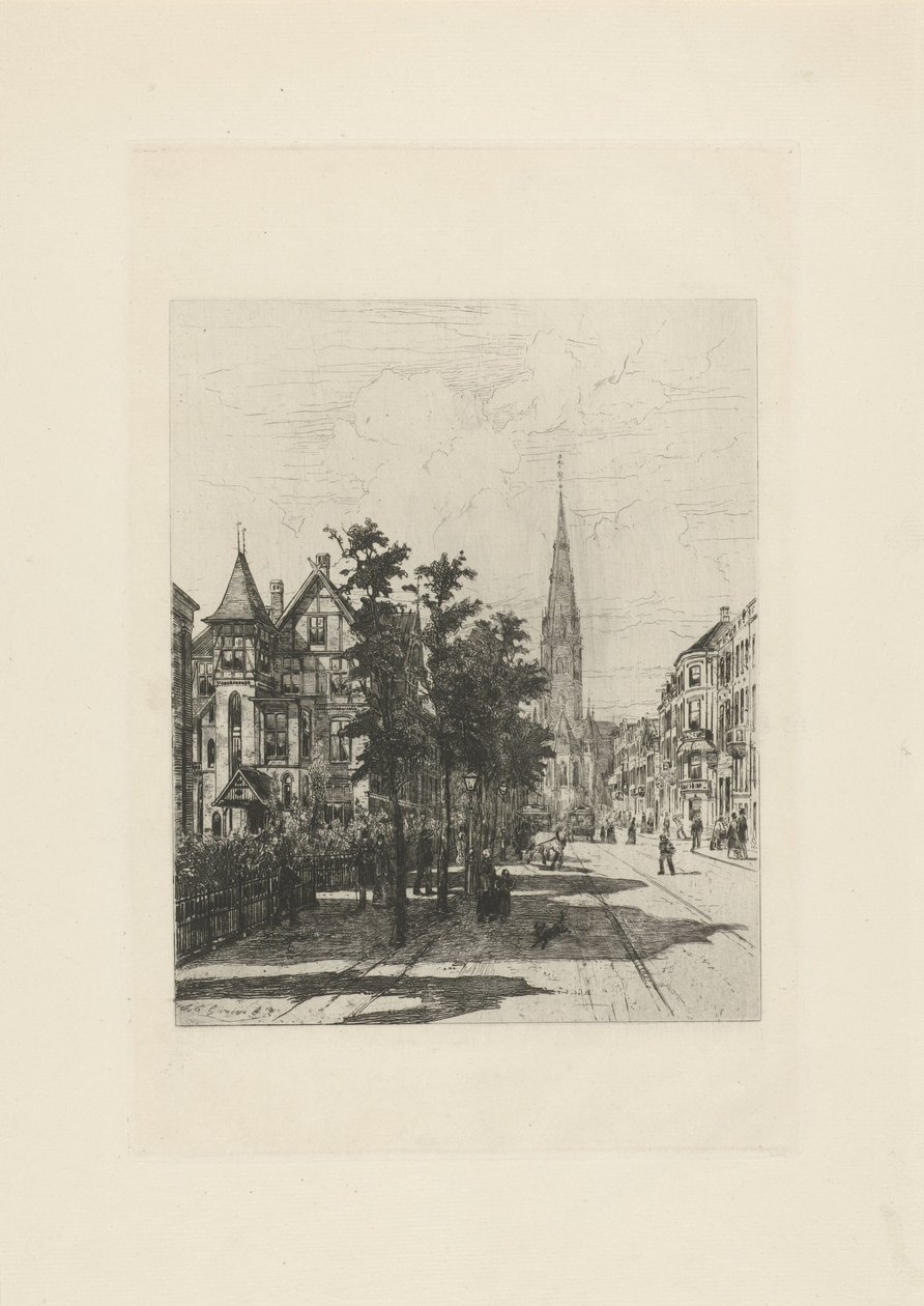 Ansicht der Vondelstraat in Amsterdam von Johan Conrad Greive