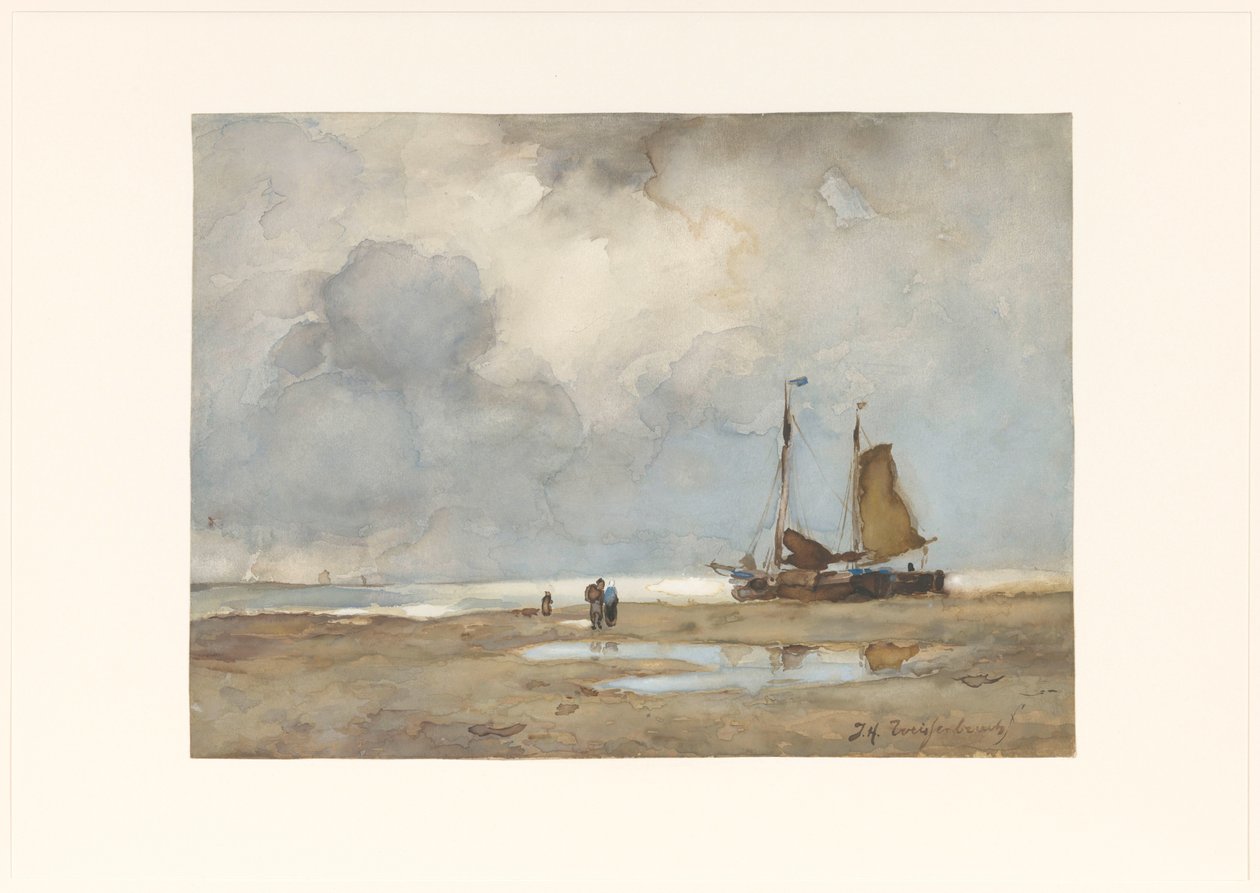 Ansicht am Strand von Johan Hendrik Weissenbruch
