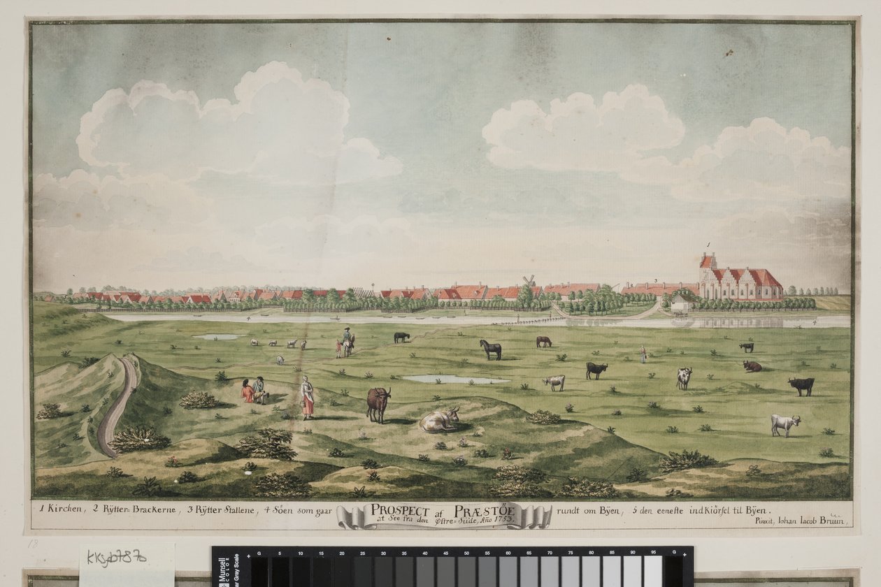 Prospekt von Præstø von Johan Jacob Bruun