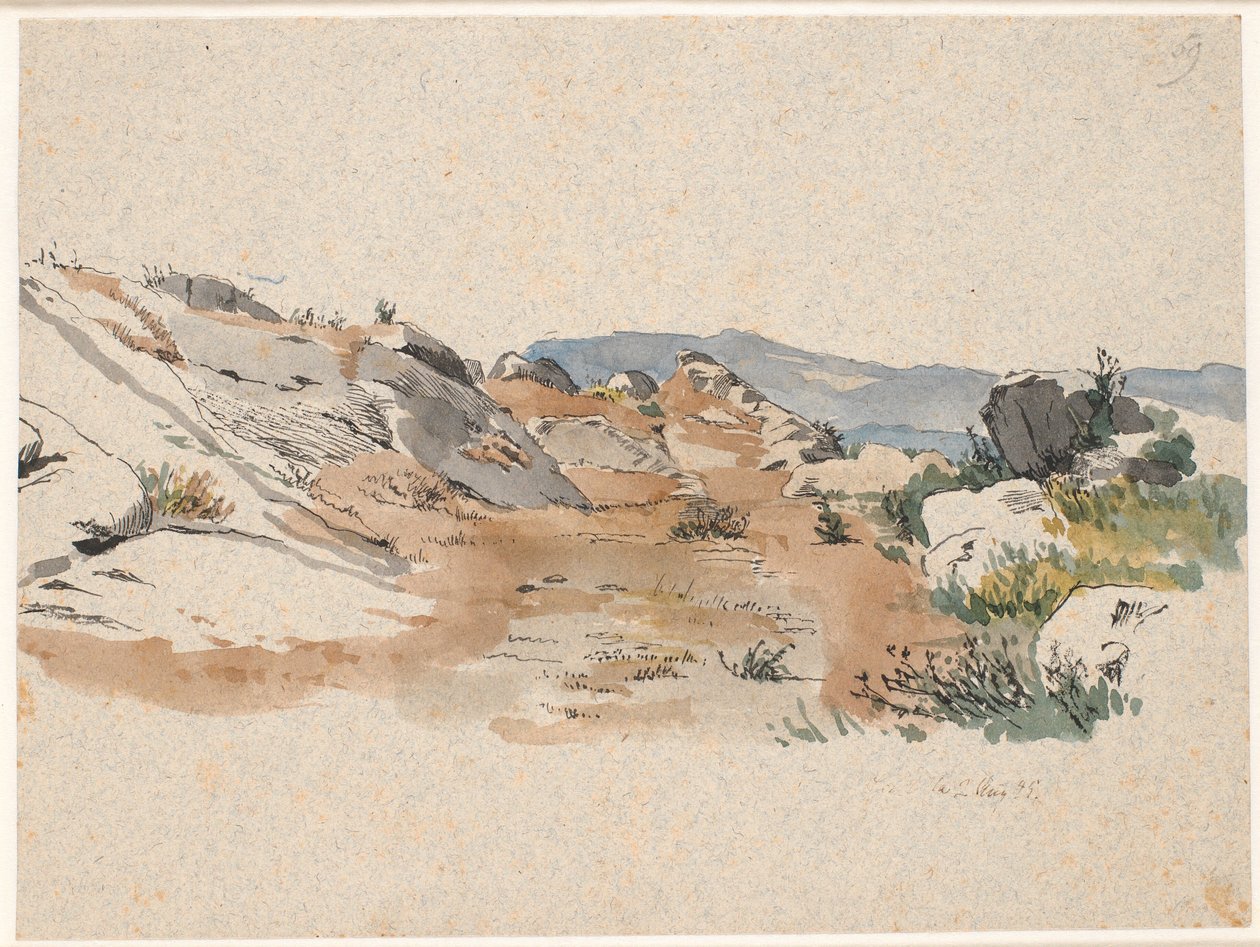 Italienische Landschaft mit Felsblöcken von Johan Thomas Lundbye