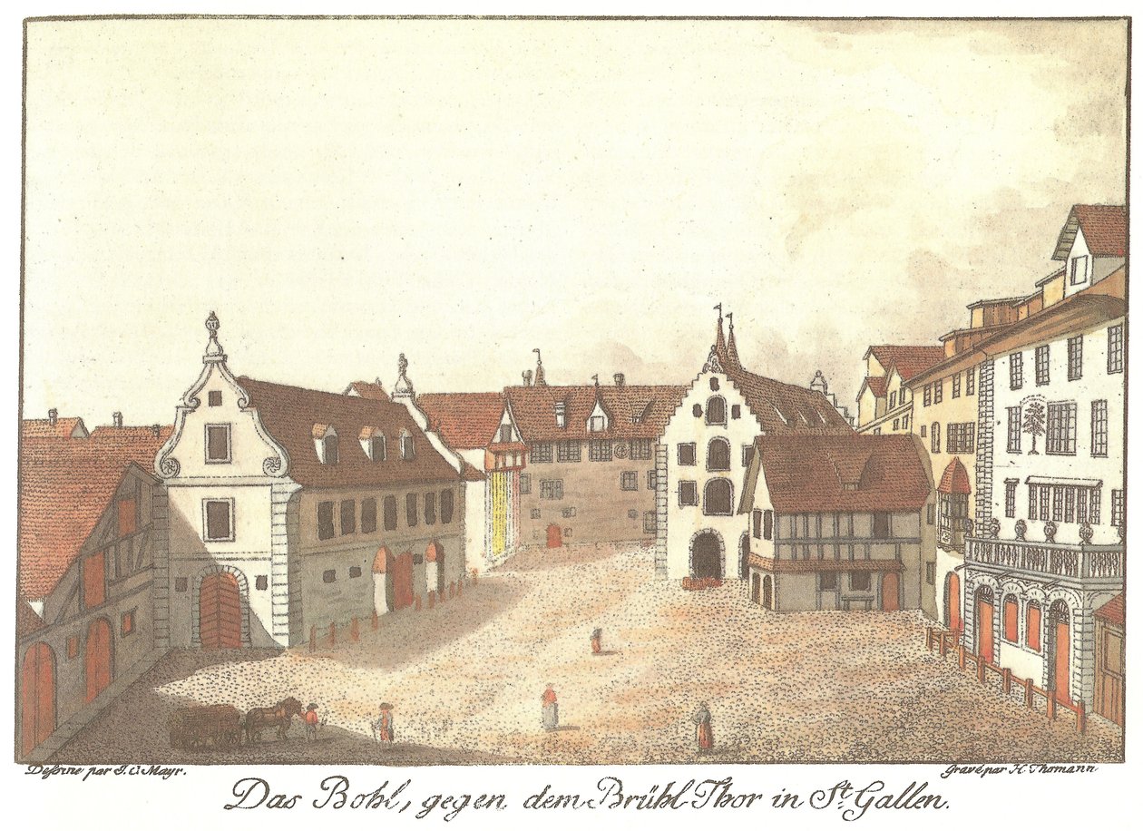 Das Bohl, gegen das Brühltor in St. Gallen von Johann Conrad Mayr