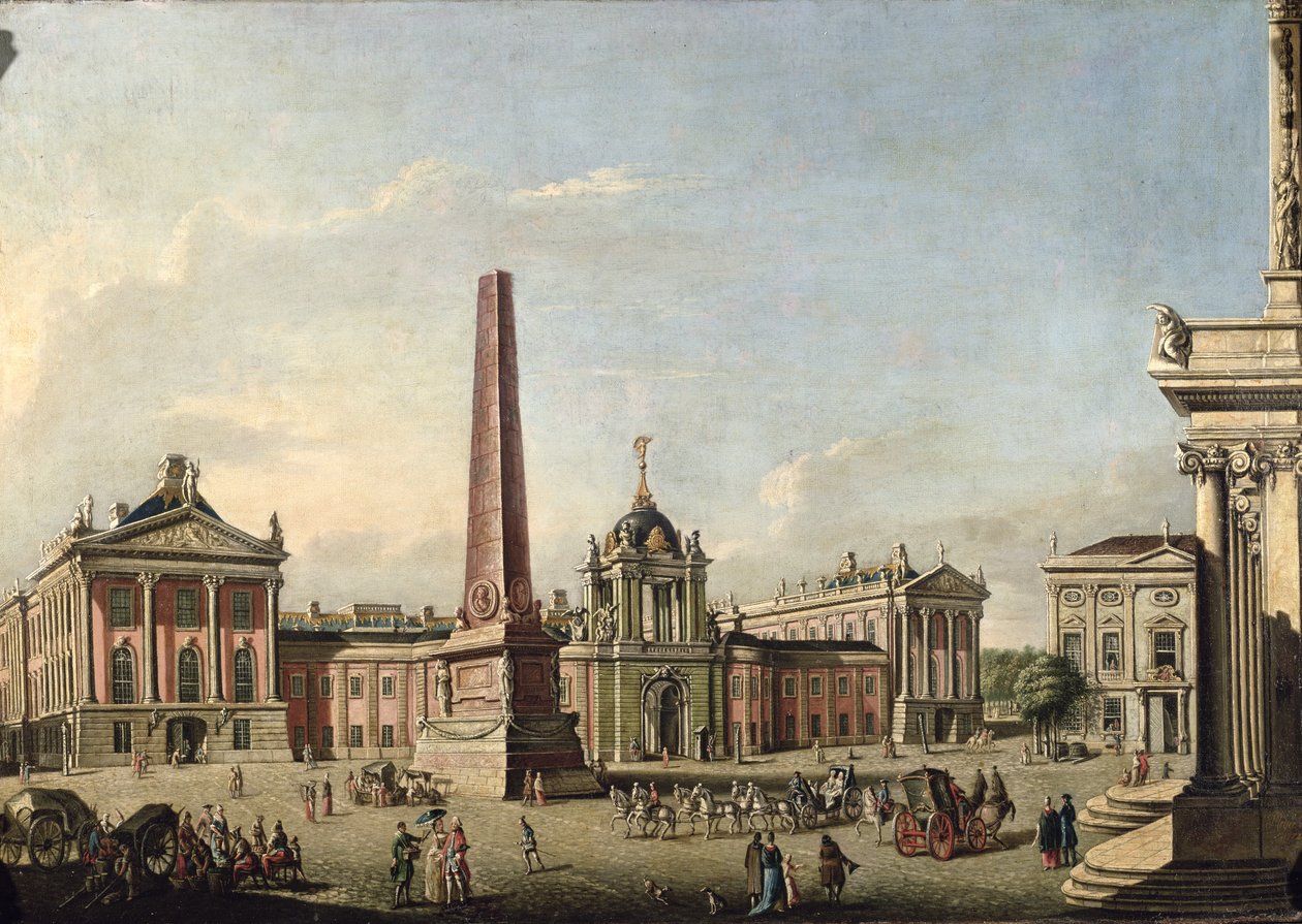 Ansicht des Alten Marktes und des Vordertors von Schloss Sanssouci, 1773 von Johann Friedrich Meyer