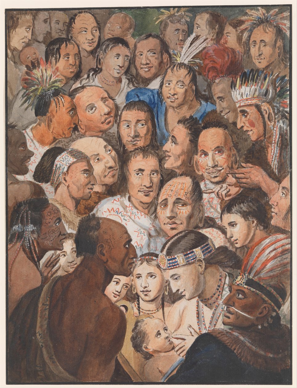 Tableau indischer Gesichter, ca. 1811-13 von Johann Ludwig Krimmel