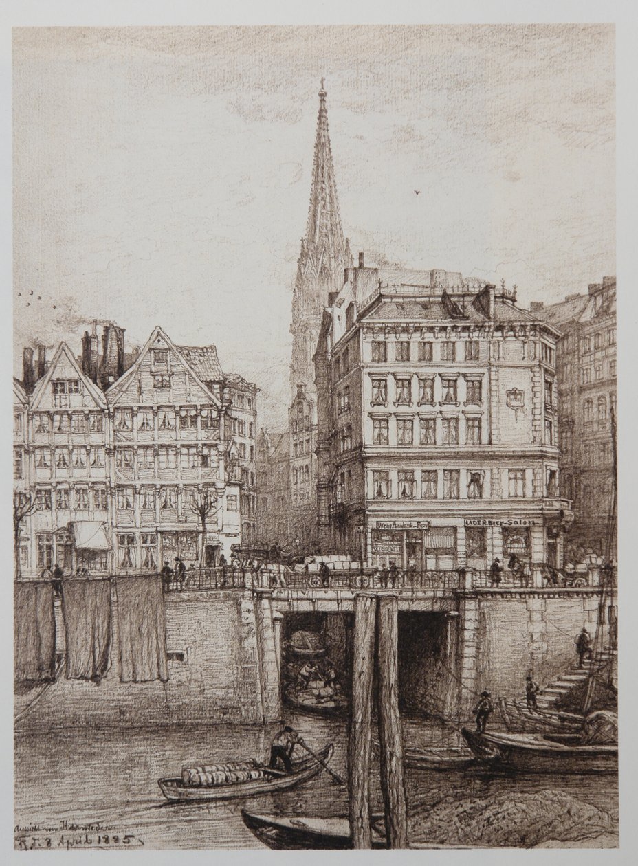 Fleet hinter der Mattentwiete von Johann Theobald Riefesell