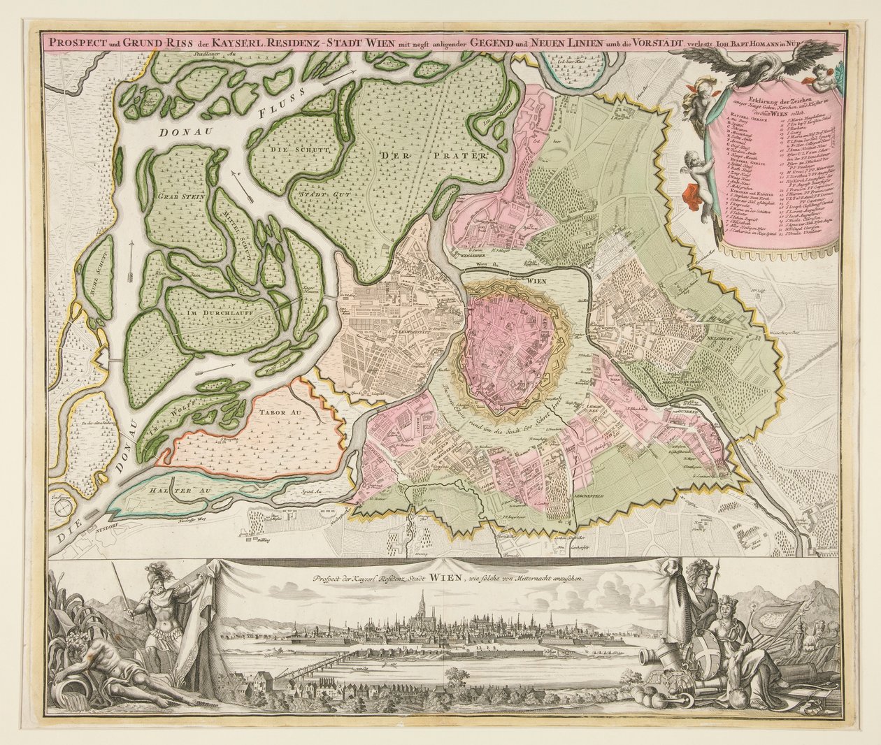 Karte von Wien von Johann Baptista Homann