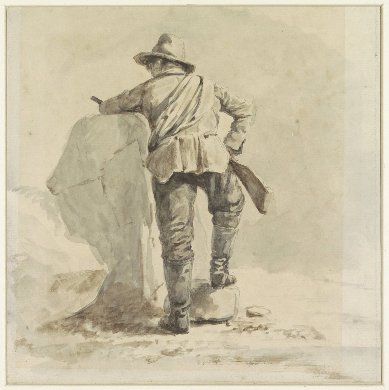 Ruhender Junge, von hinten gesehen von Johann Bernard Klombeek