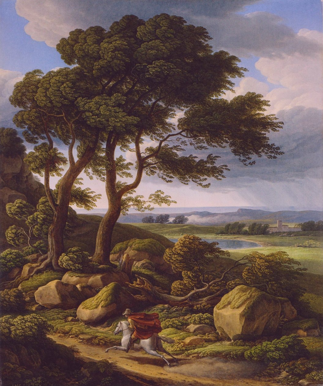 Sturmlandschaft mit Reiter von Johann Christian Reinhart