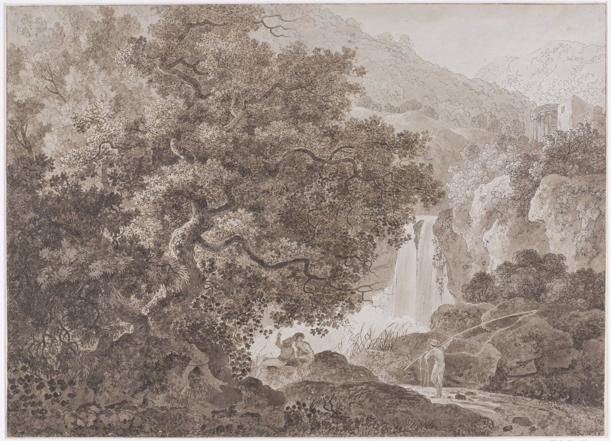 Bewaldete Berglandschaft (Tivoli) von Johann Conrad Steiner