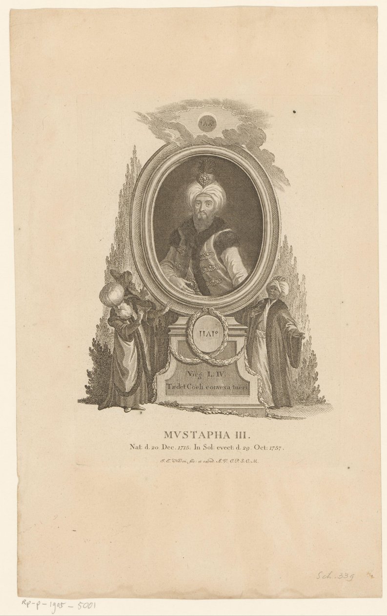 Porträt von Mustafa III. von Johann Esaias Nilson