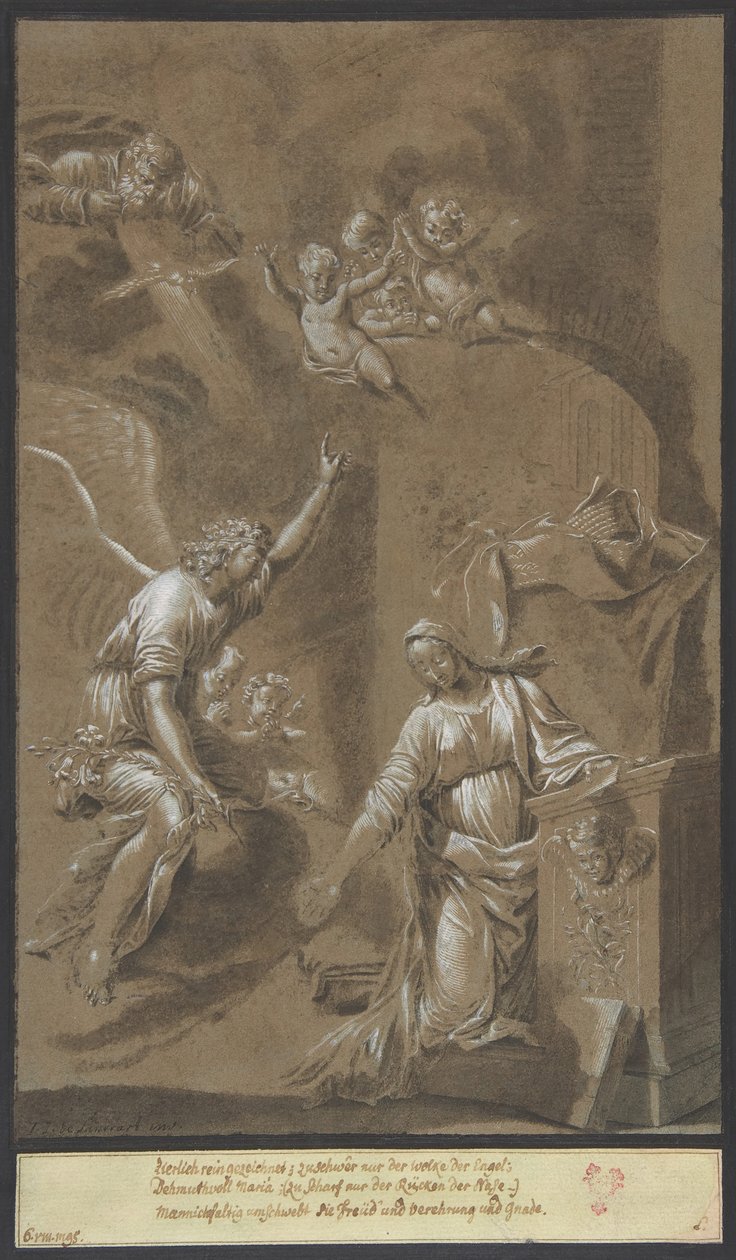 Die Verkündigung, spätes 17. Jahrhundert von Johann Jakob von Sandrart