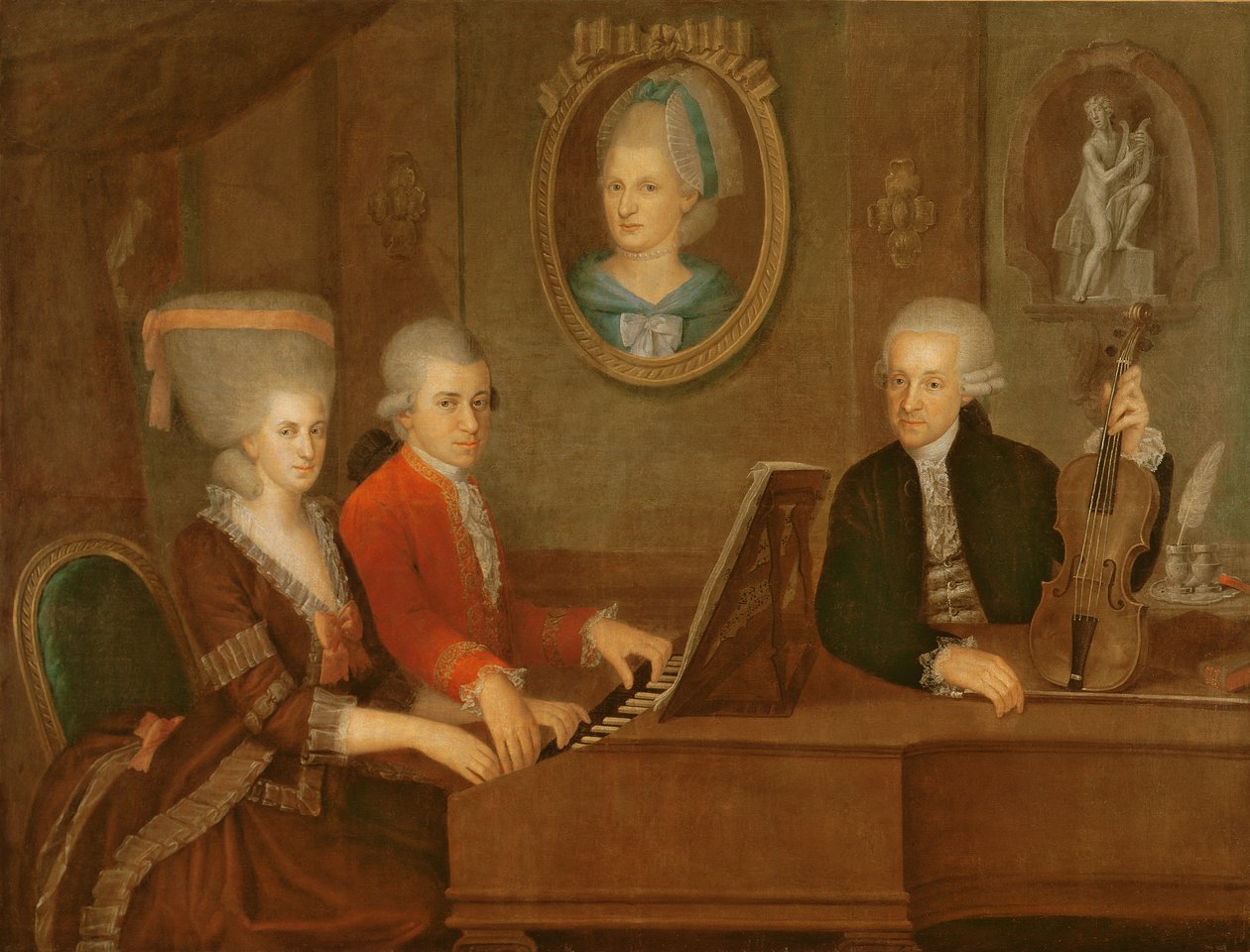 Die Familie Mozart, 1780-81 von Johann Nepomuk della Croce