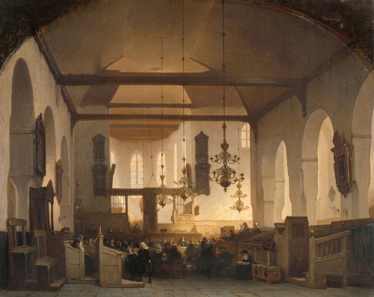 Ein Gottesdienst in der Geertekerk, Utrecht von Johannes Bosboom