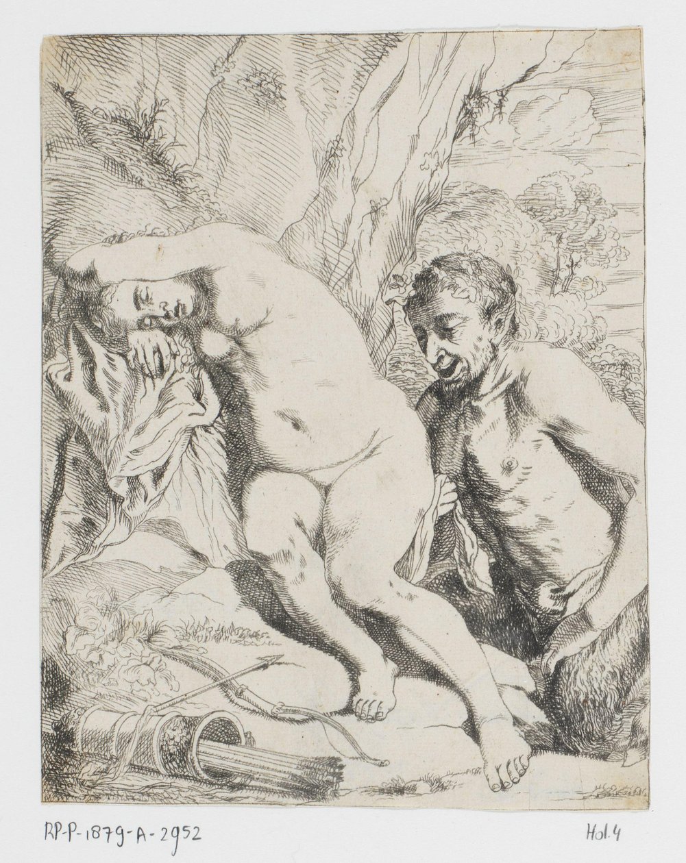 Schlafende Nymphe und Satyr von Johannes van Seegen