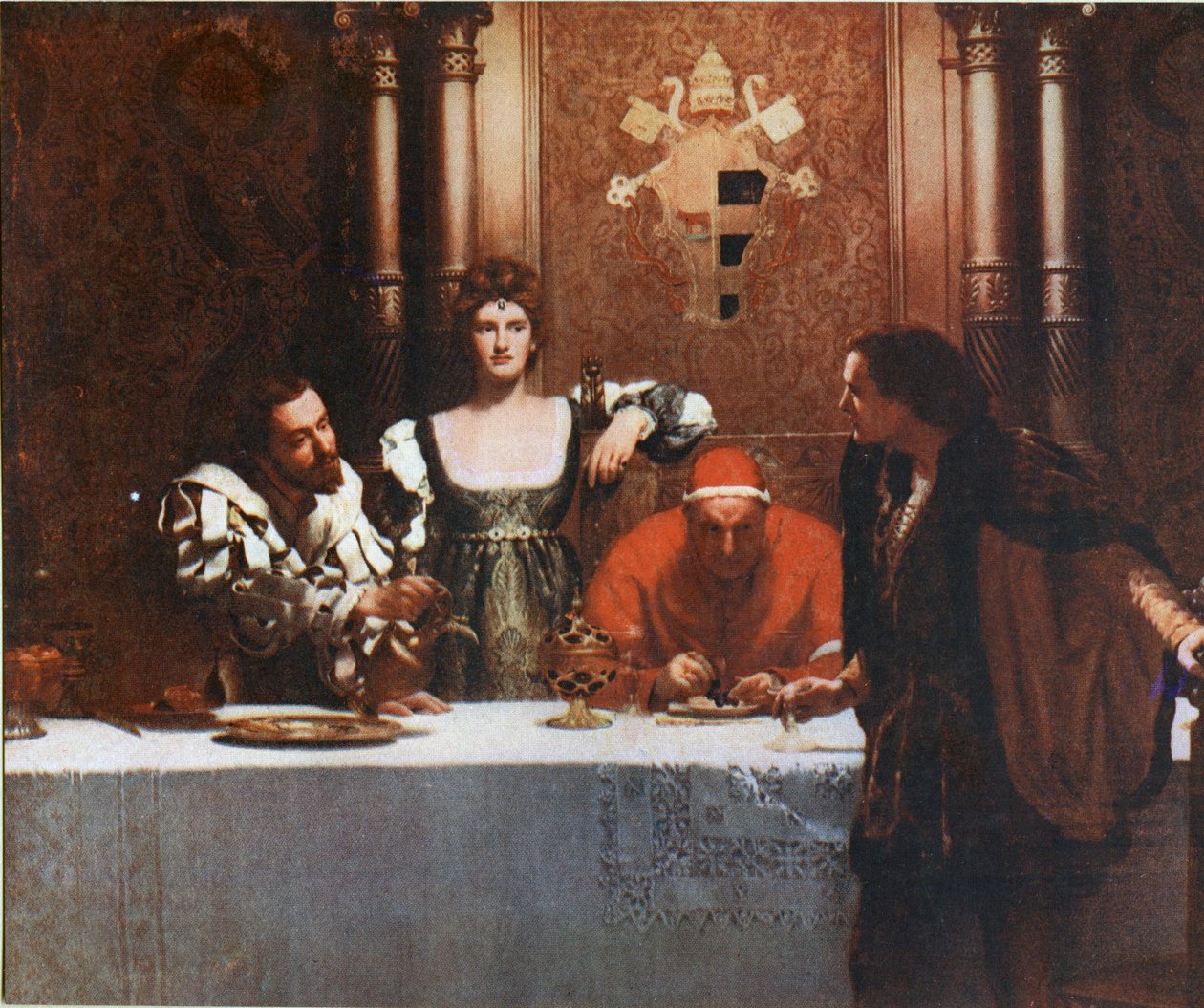 Ein Glas Wein mit Caesar Borgia von John Collier