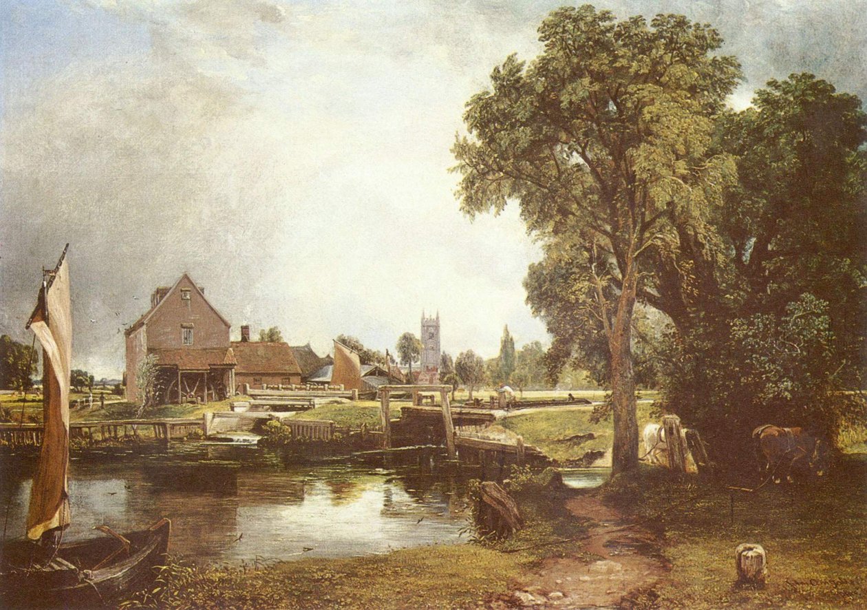 Schleuse und Mühle in Dedham von John Constable
