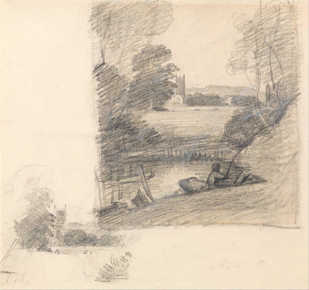 Zwei Studien der Dedham Kirche von Osten von John Constable