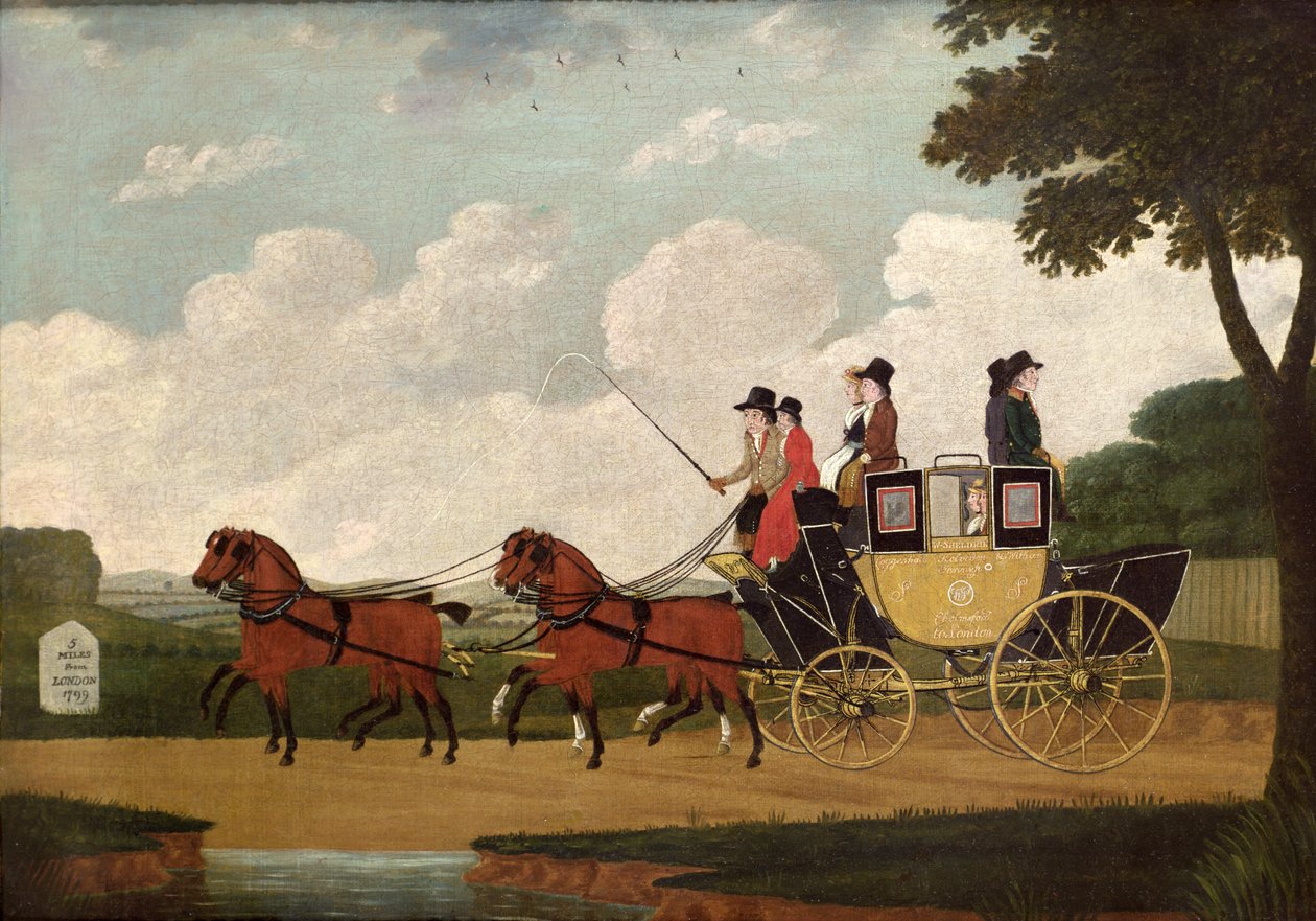Die königliche Postkutsche, Chelmsford nach London, 1799 von John Cordrey