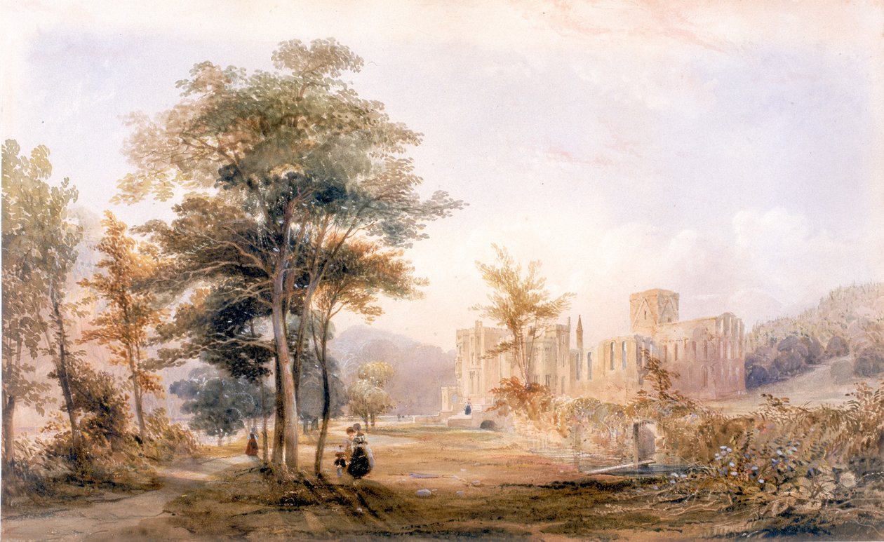 Brinkburn Grange, Northumberland und Ruinen der Priorei von John Dobson