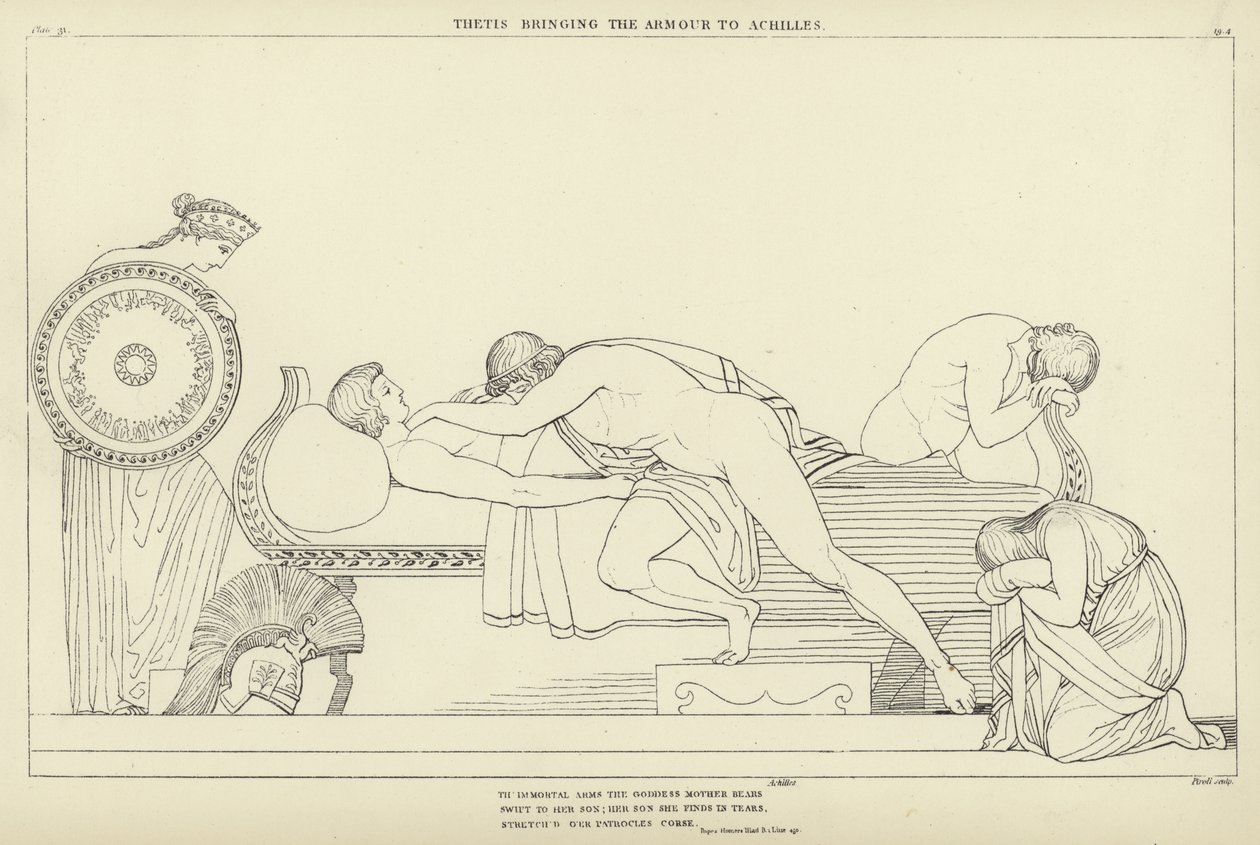 Thetis bringt die Rüstung zu Achilles von John Flaxman