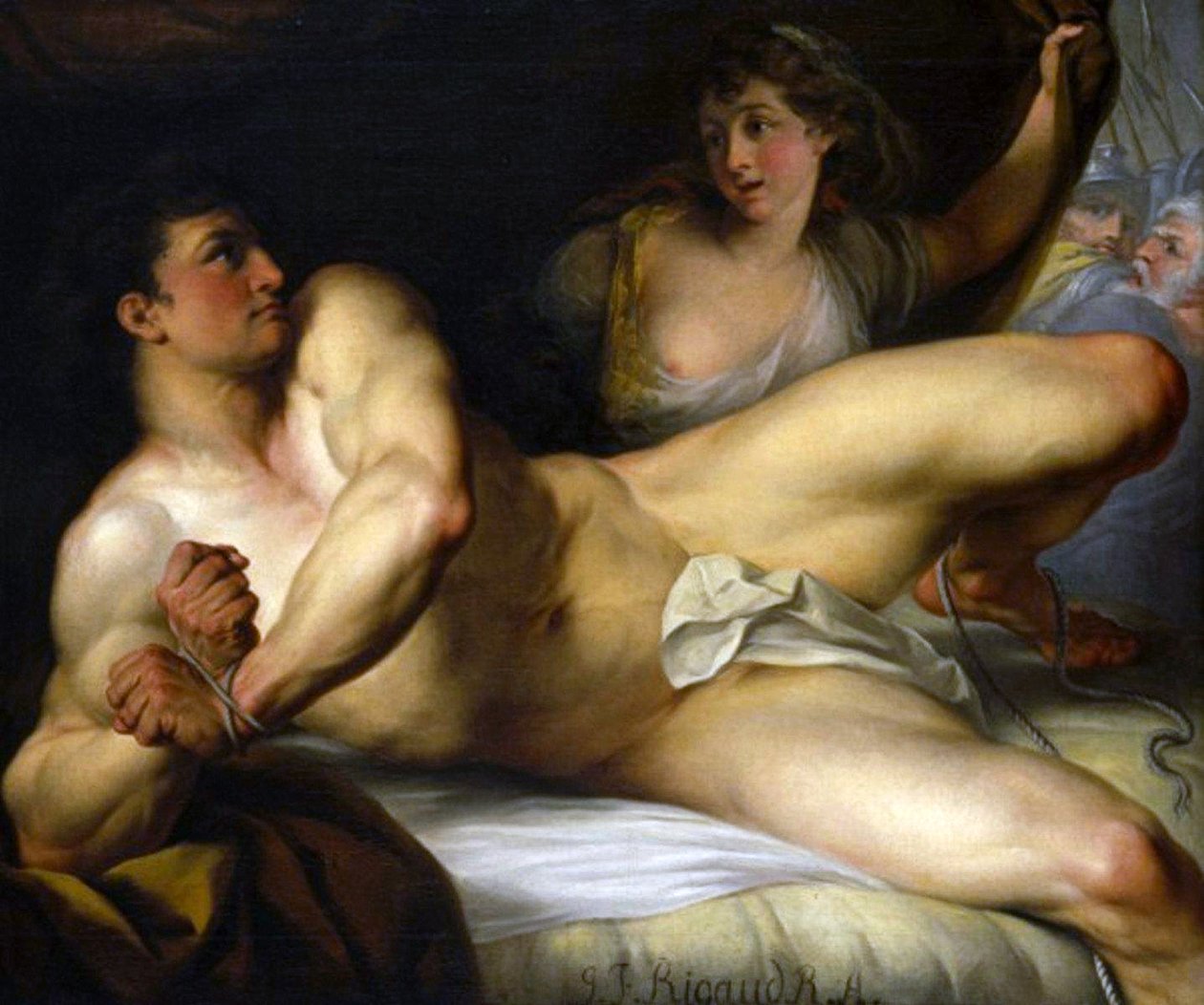 Samson zerbricht seine Fesseln oder Samson und Delilah von John Francis Rigaud