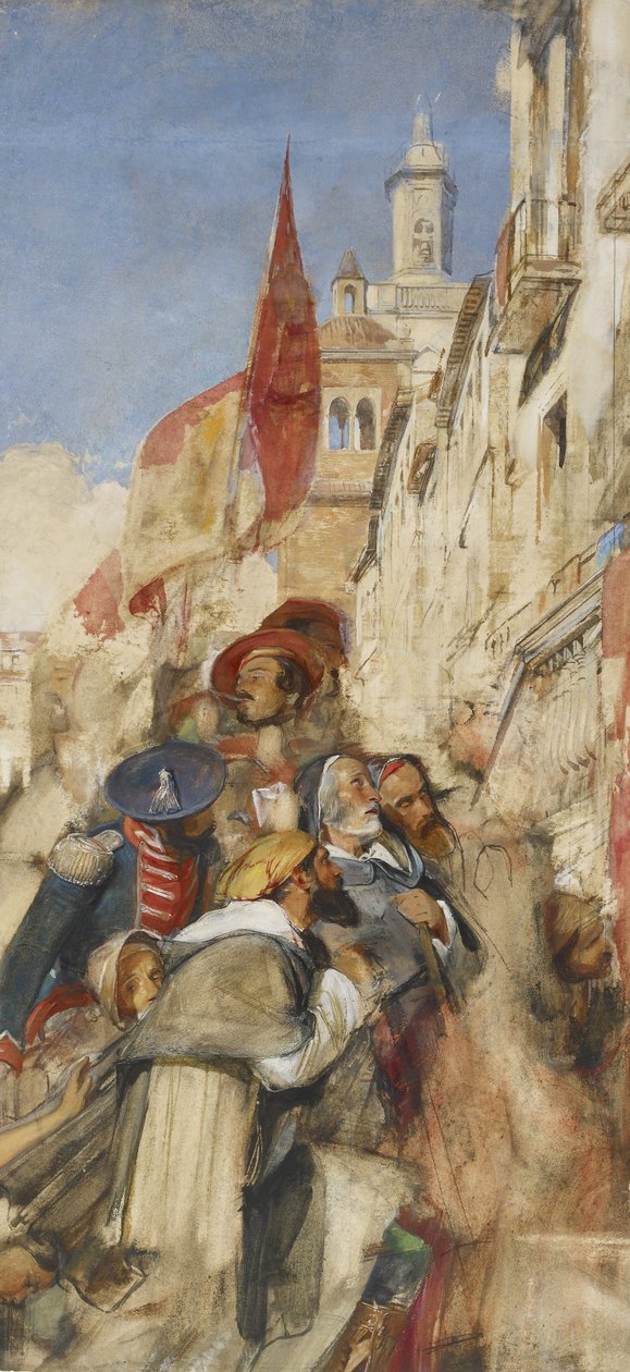 Studie für die Proklamation von Don Carlos von John Frederick Lewis