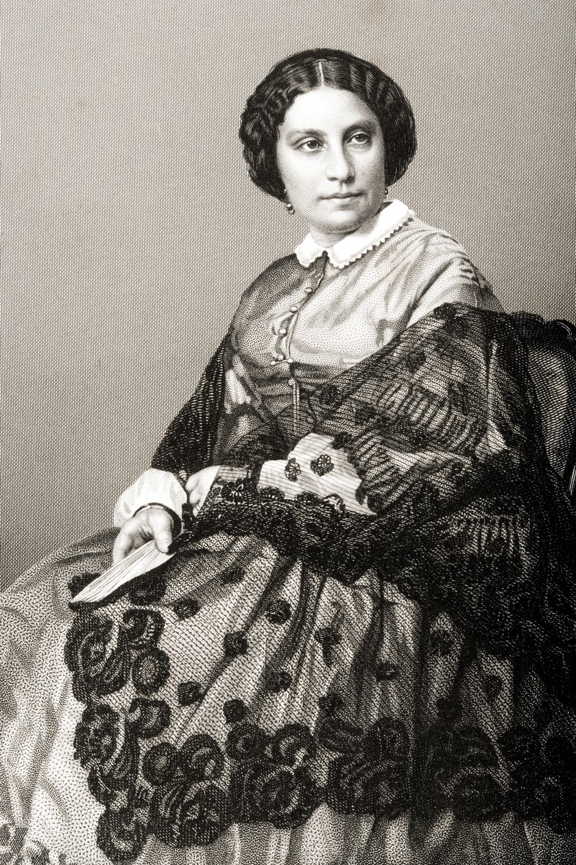 Madame Caroline Marie Felix Miolan-Carvalho (ca. 1827-95) graviert von D.J. Pound nach einem Foto, aus 