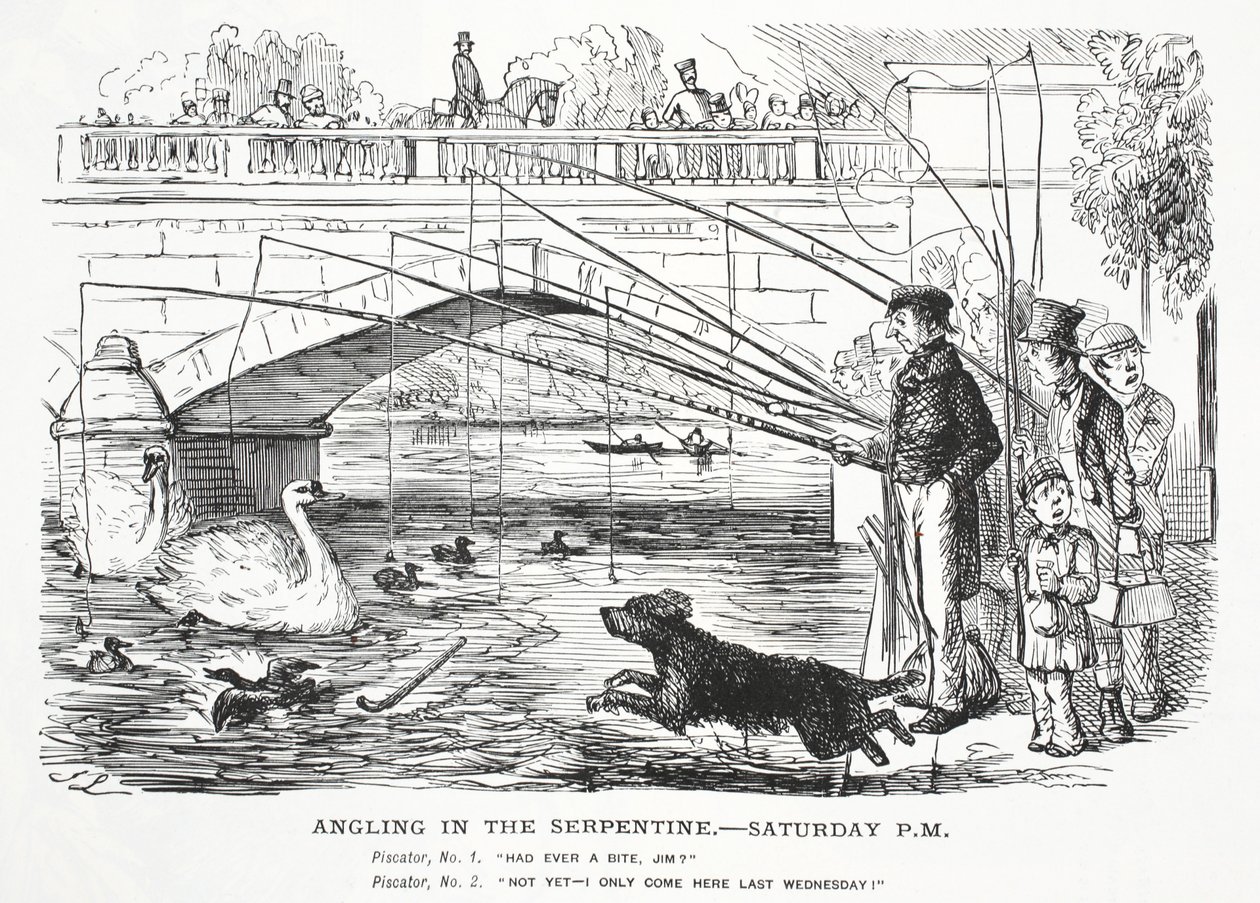 Angeln in der Serpentine — Samstag, P.M. von John Leech