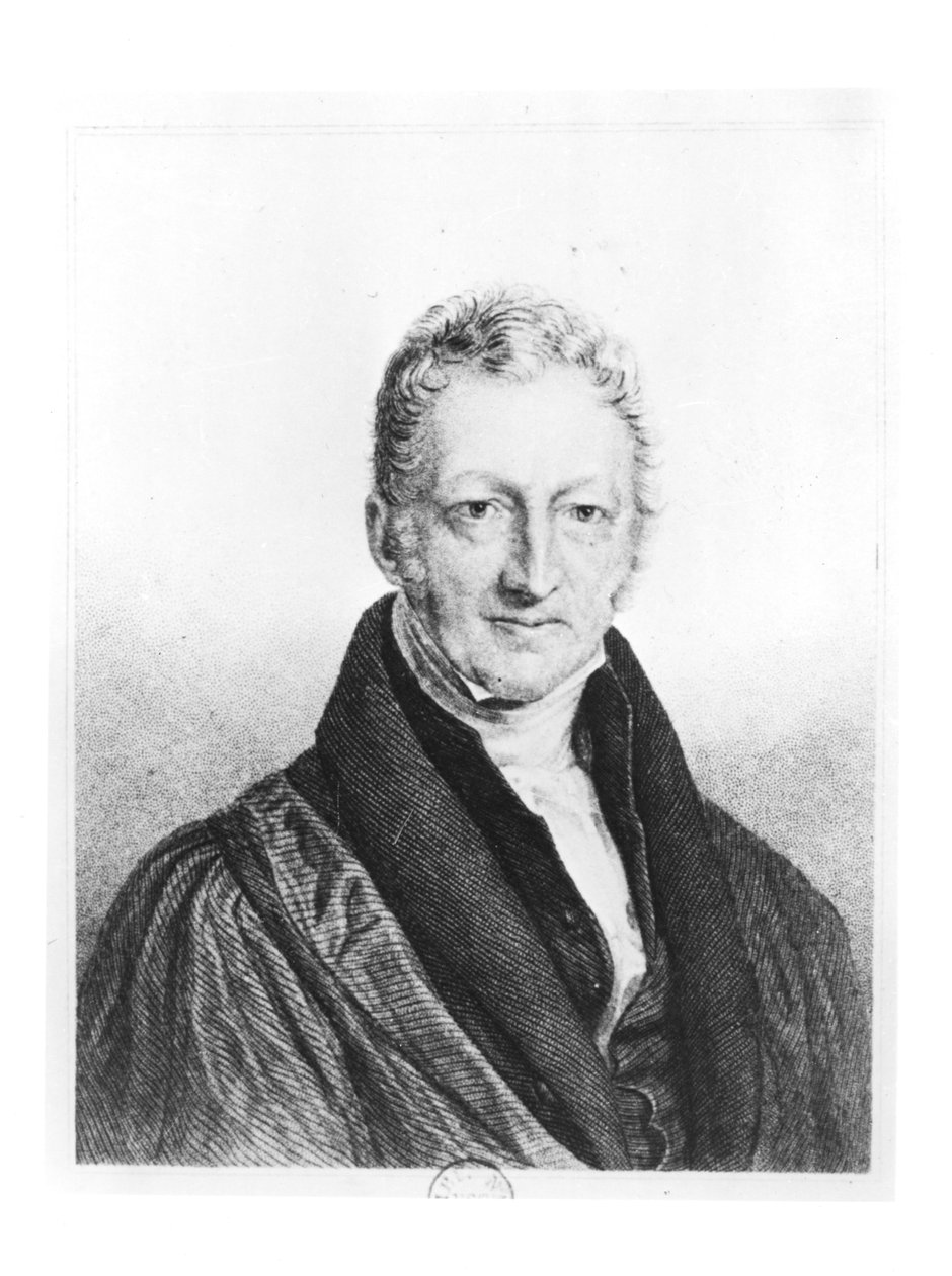 Porträt von Thomas Robert Malthus (1766-1834), graviert von Fournier für das 
