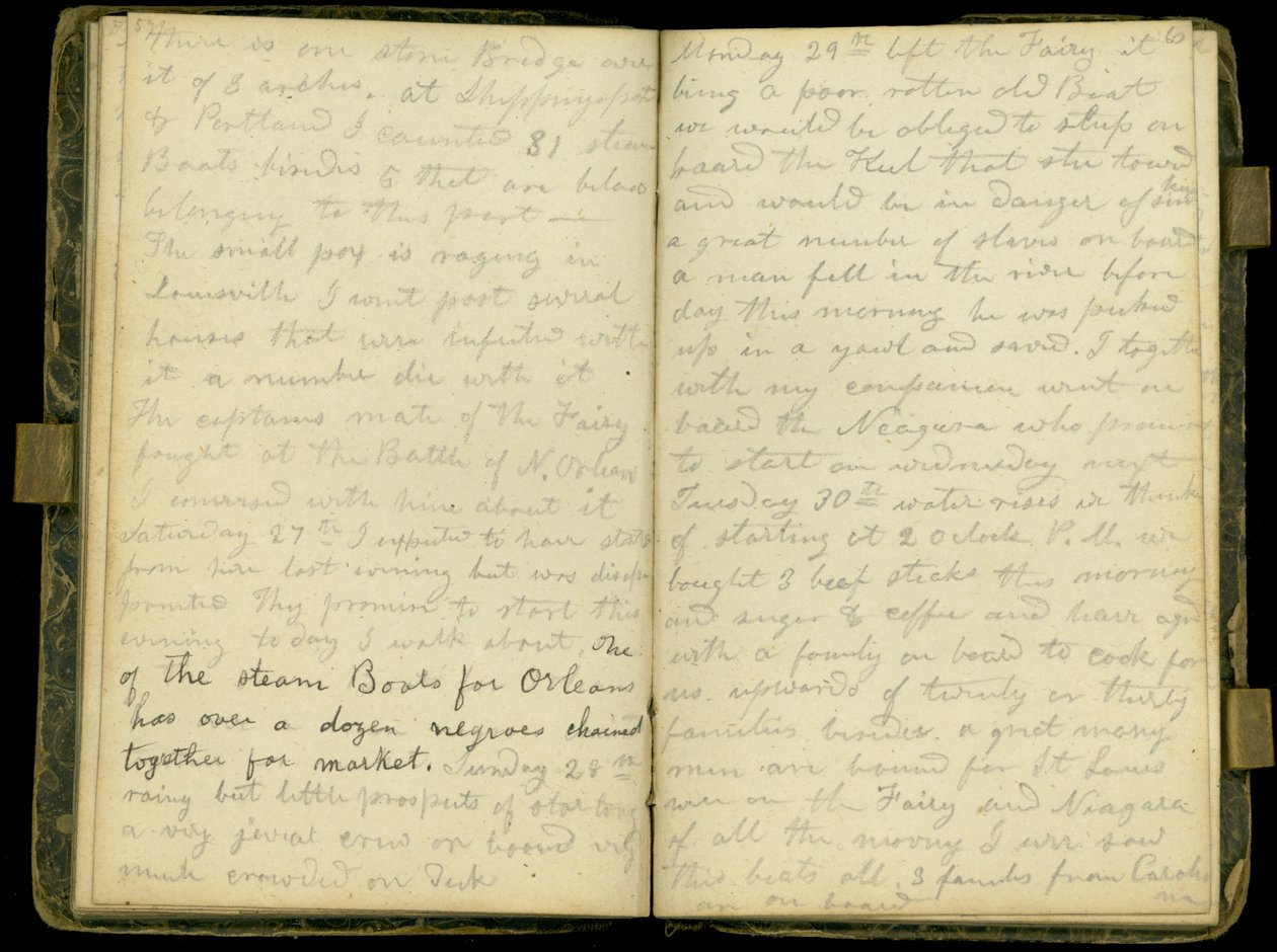 Seiten aus dem Tagebuch von John Montgomery Roberts, einem der ersten Siedler in Morton, Illinois, 1830-86 von John Montgomery Roberts