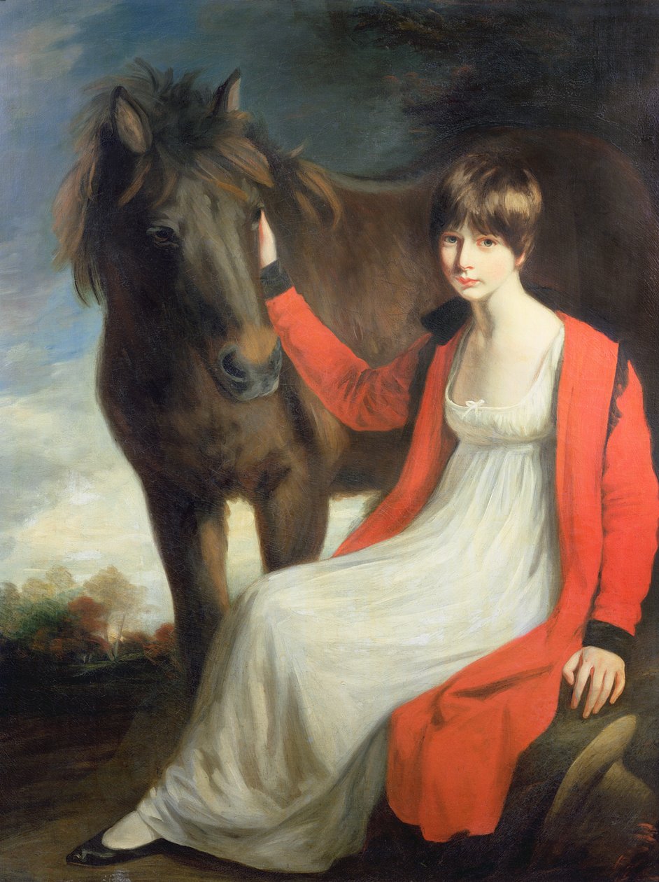 Porträt von Miss Emily Beauchamp mit ihrem Pony von John Opie