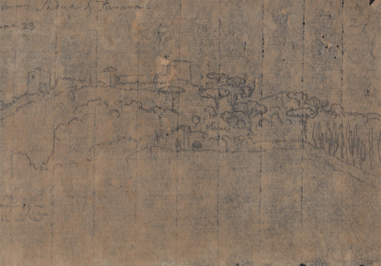 Zwischen Padua und Ferrara, 23. Juni von John Robert Cozens