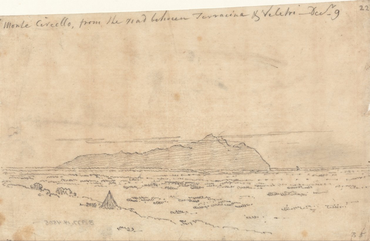 Monte Circeo von der Straße zwischen Terracina und Velletri von John Robert Cozens