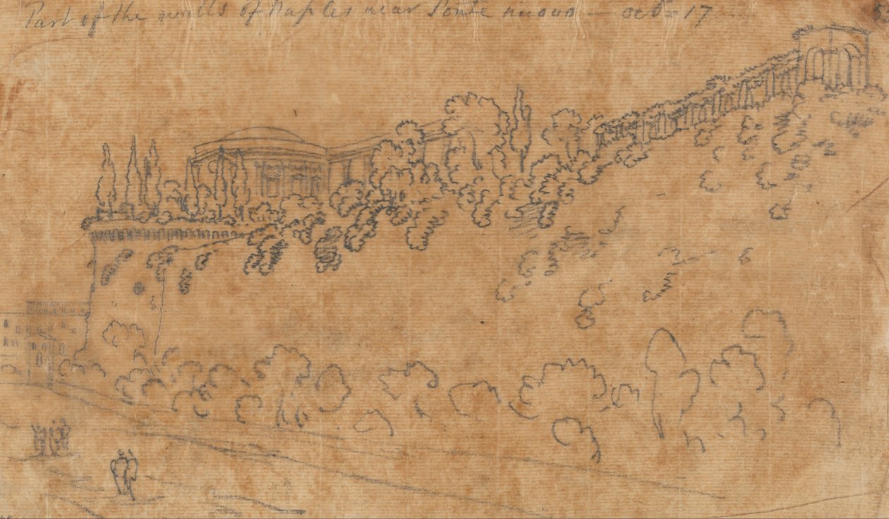 Teil der Mauern von Neapel in der Nähe von Ponte Nuovo, 17. Oktober von John Robert Cozens