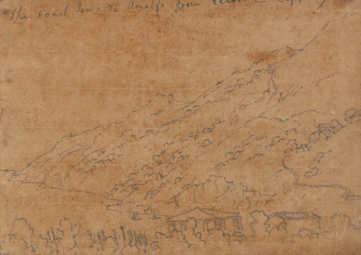 Die Küste Richtung Amalfi von Vietri, 19. September von John Robert Cozens